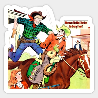 Money Western Robbery Cowboy Retro Broncho Bill Comic Sticker